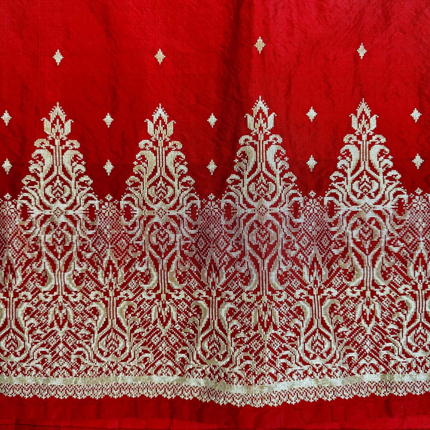 Bidasari Ruby handwoven silk songket textile