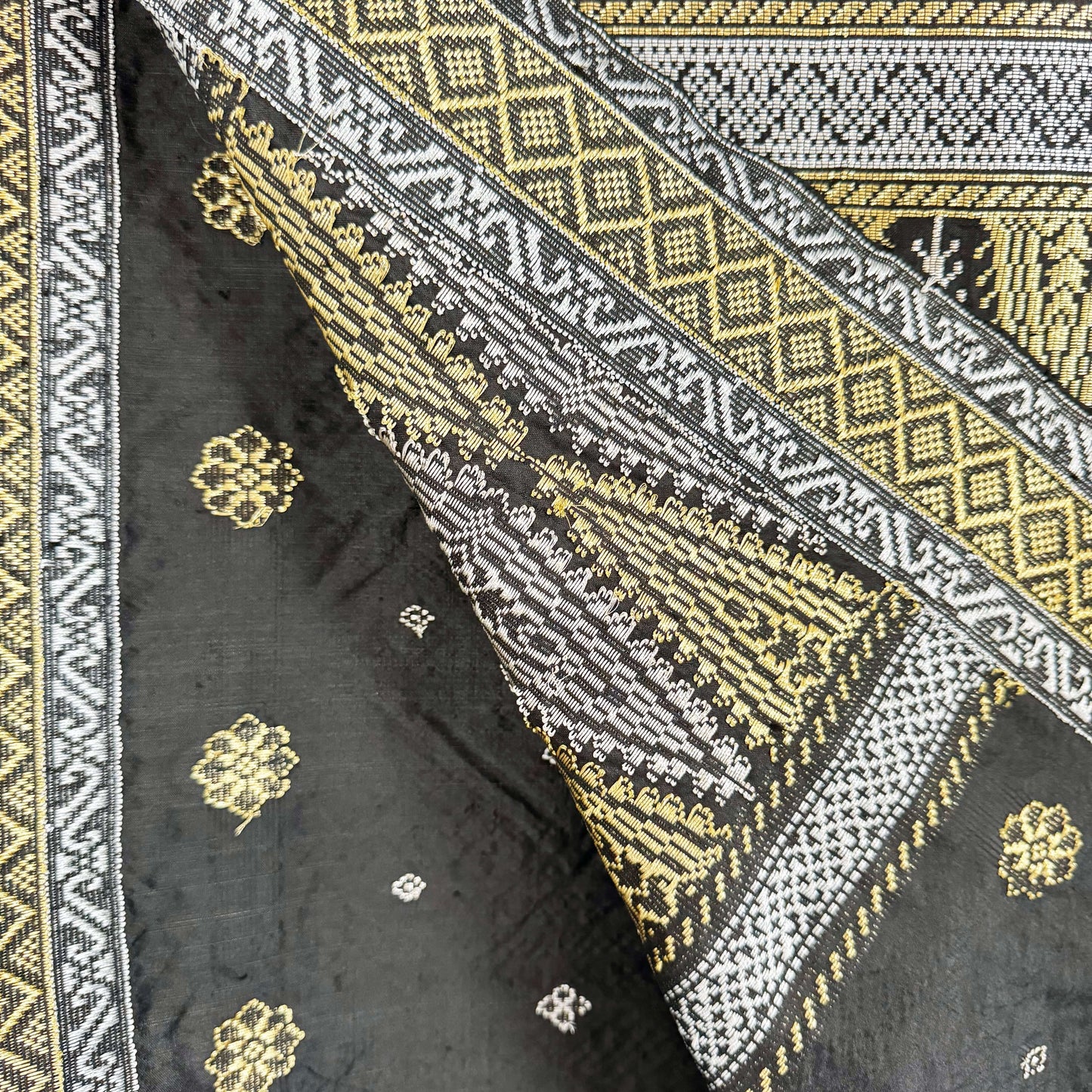 Sinar Bulan handwoven silk songket sampin textile