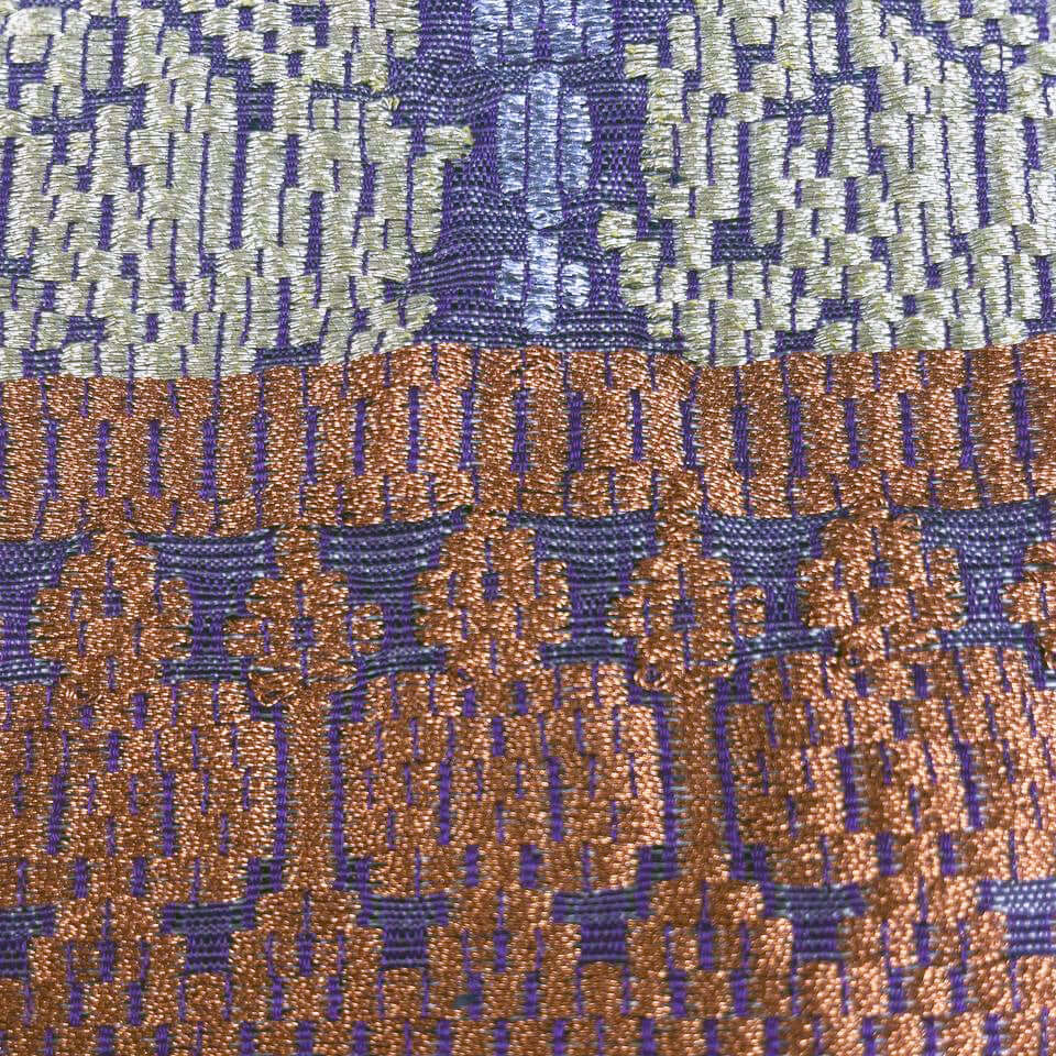 Indera Kayangan (Purple) handwoven silk songket shawl textile