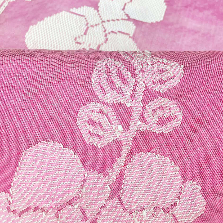 Borneo Orchid Lace handwoven silk organza songket shawl textile, TCC 010120 Z HY 019