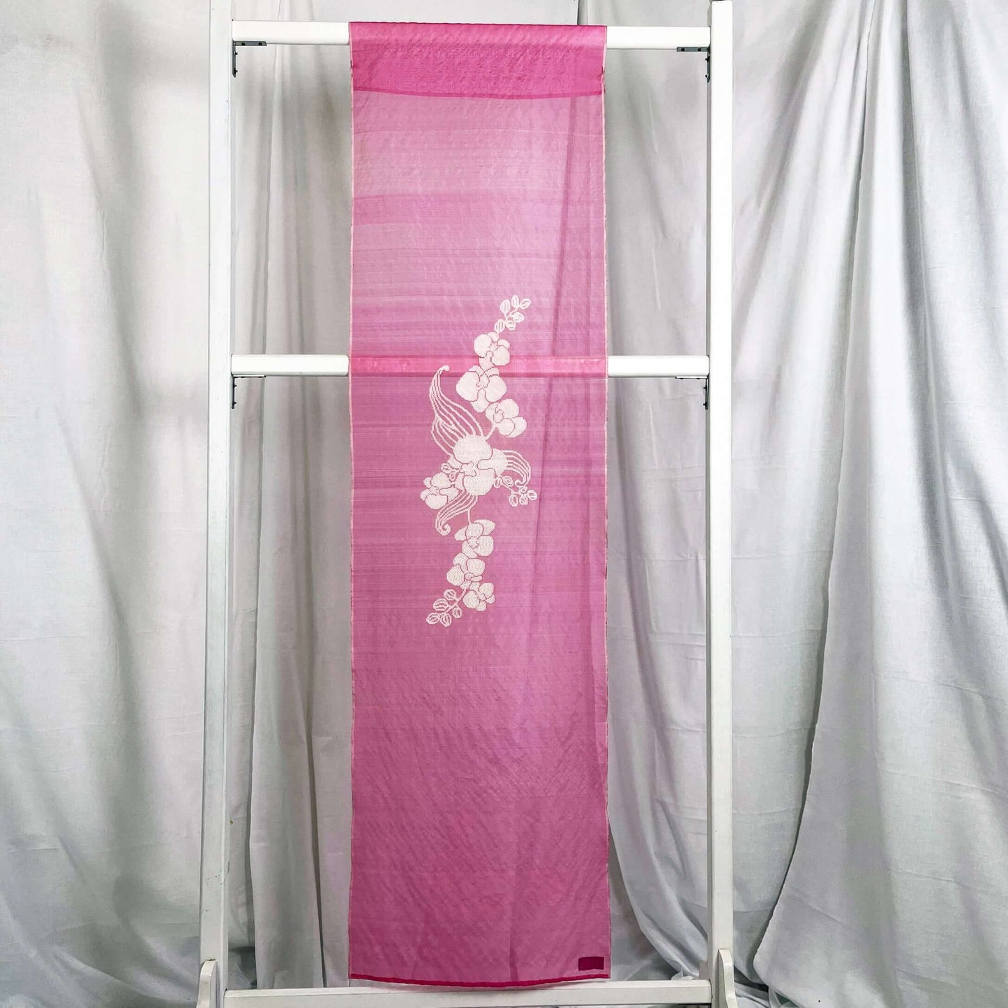 Borneo Orchid Lace handwoven silk organza songket shawl textile, TCC 010120 Z HY 019