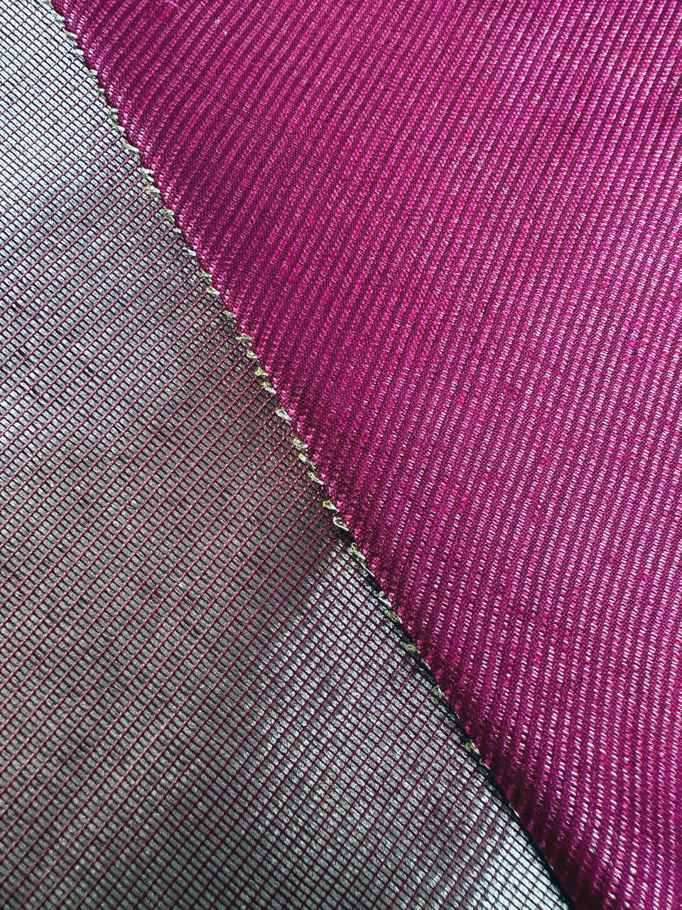 Geometric Triangular Bands (Red) handwoven silk songket shawl textile