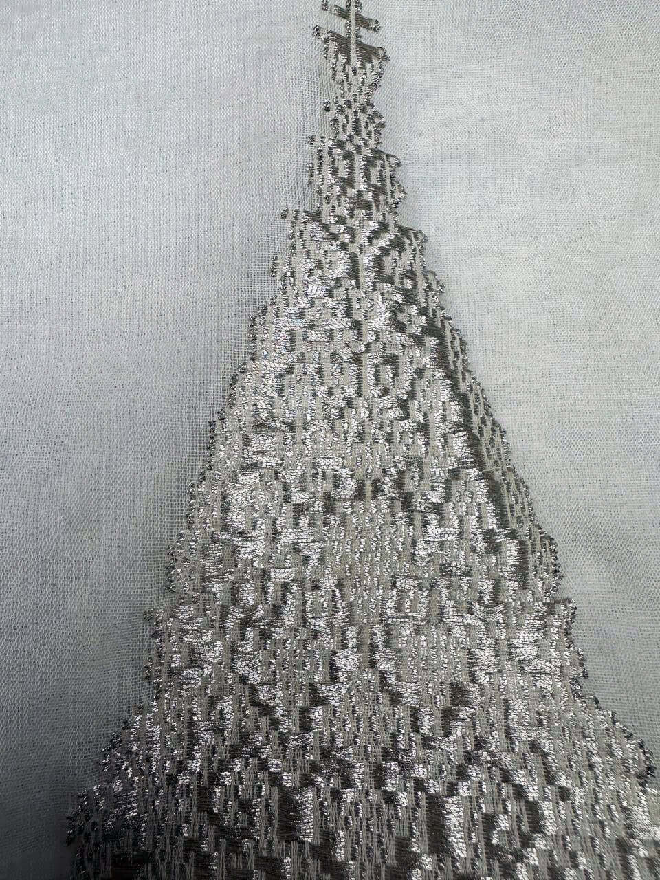 Ranee's Cloth (White & Silver)handwoven silk songket shawl textile