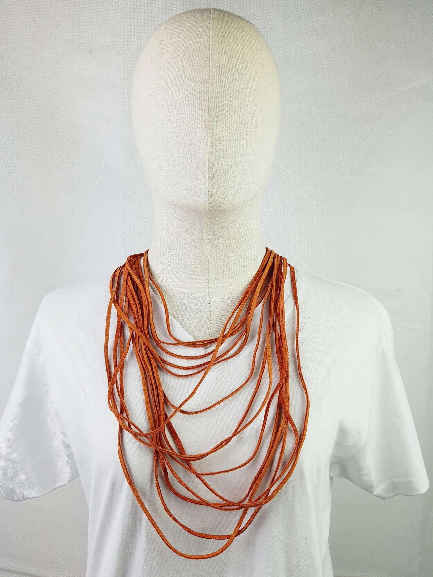 Leatherweave Necklace (Burnt Orange)