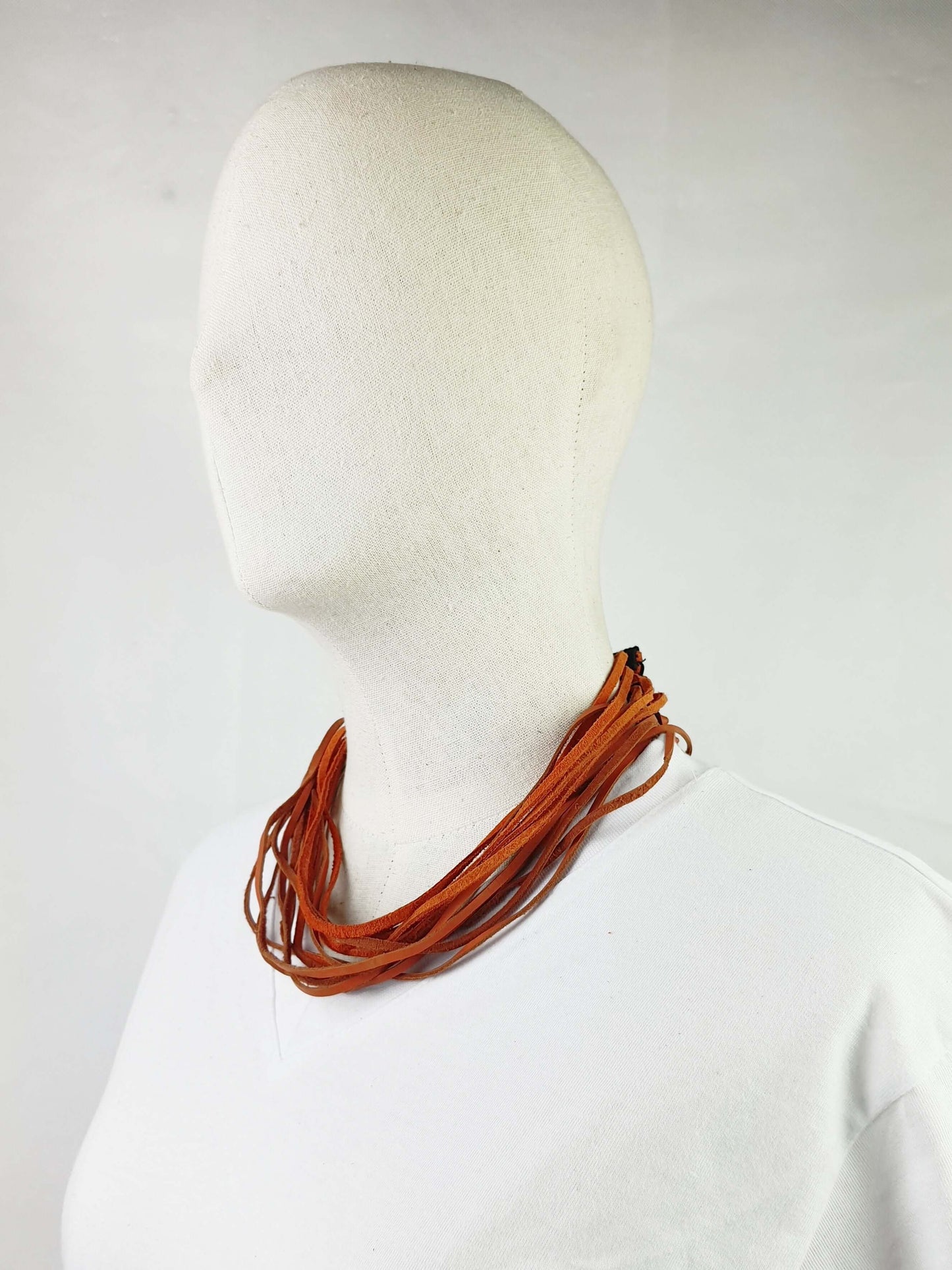 Leatherweave Necklace (Burnt Orange)