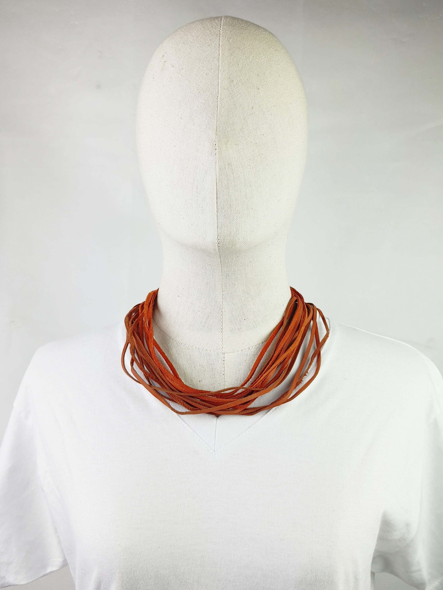 Leatherweave Necklace (Burnt Orange)