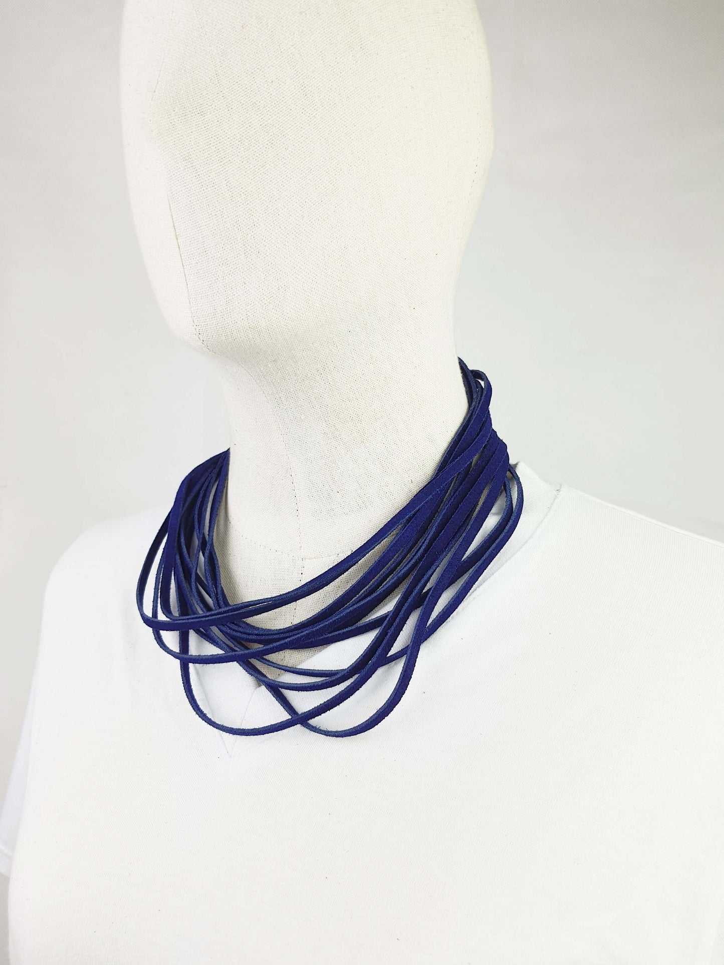 Leatherweave Necklace (Blue)