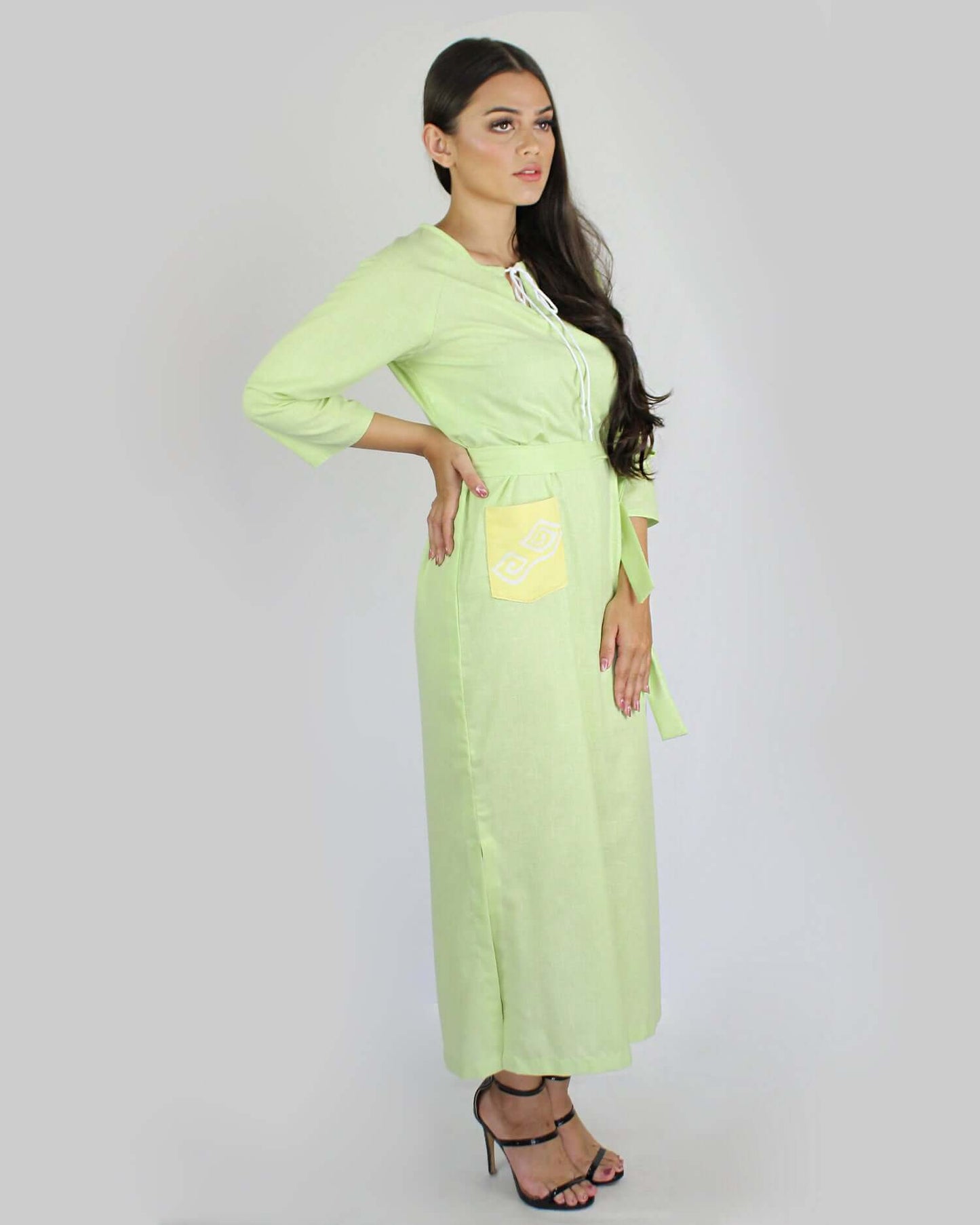 Mega Mendung Kaftan - Lime Green