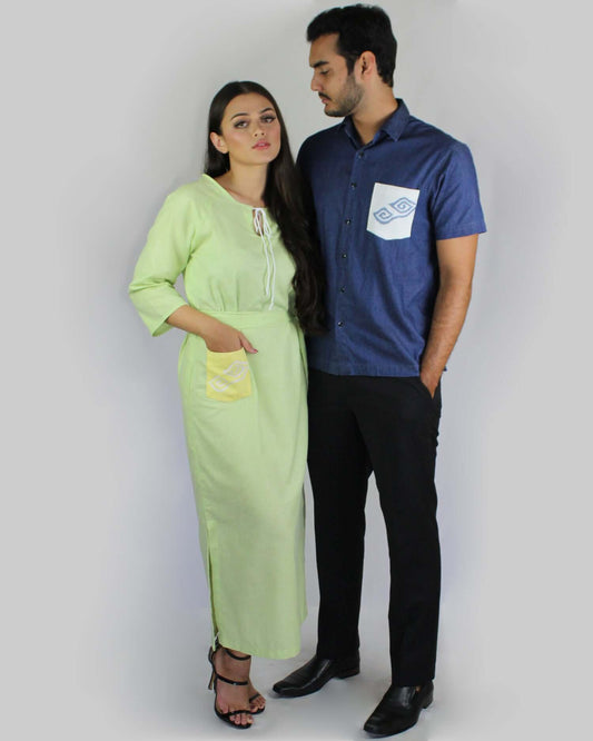 Mega Mendung Kaftan - Lime Green