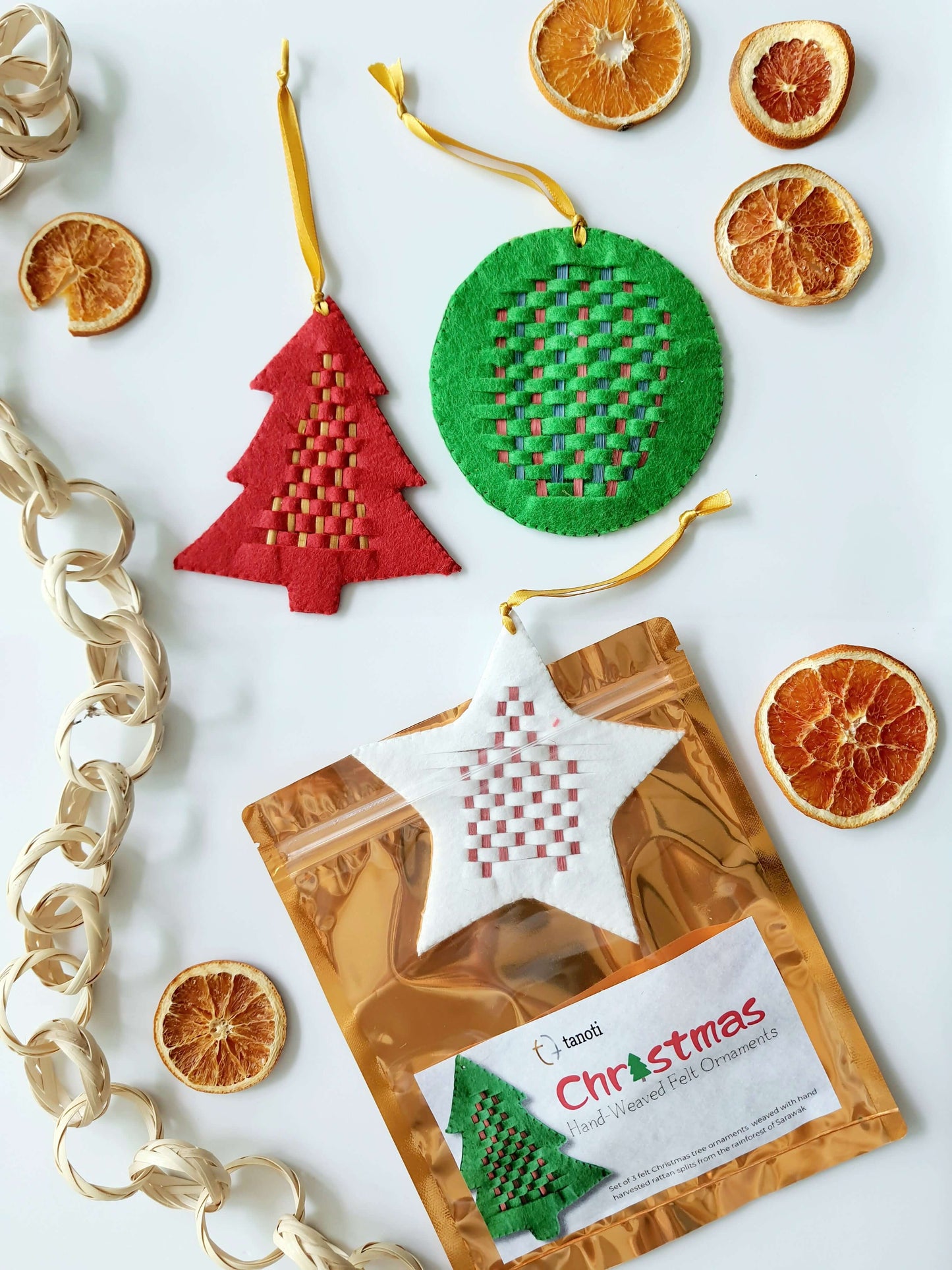 Hand-Weaved  Christmas Ornaments