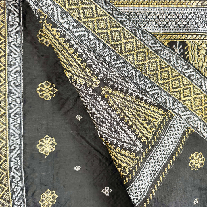Sinar Bulan handwoven silk songket sampin textile