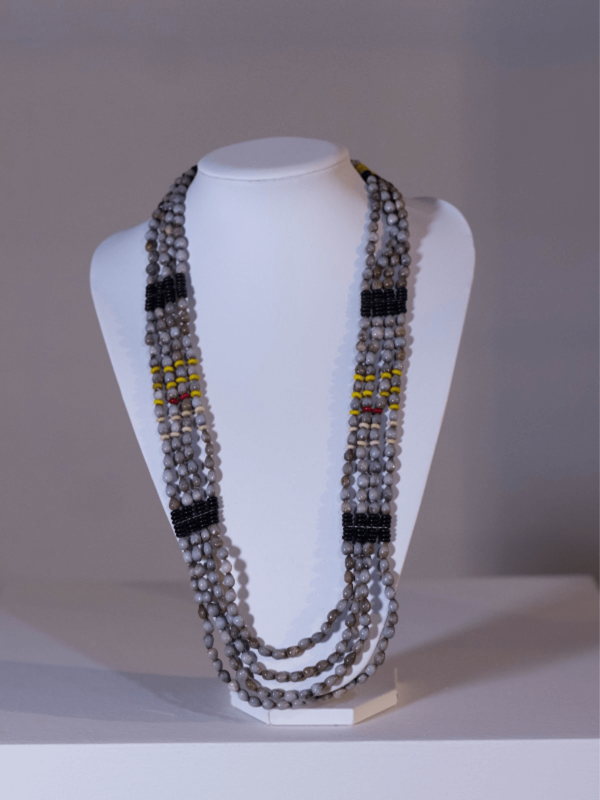 Sino Ku Biradu Ponu - Wearable Traditional Bidayuh Pangieh Juli Made Of Job Tear Seeds (Dalai) And Assorted White Beads