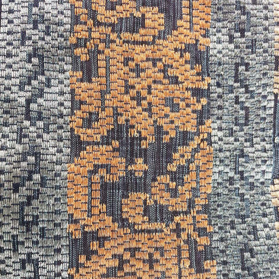 Ikat (Navy) handwoven silk songket shawl textile