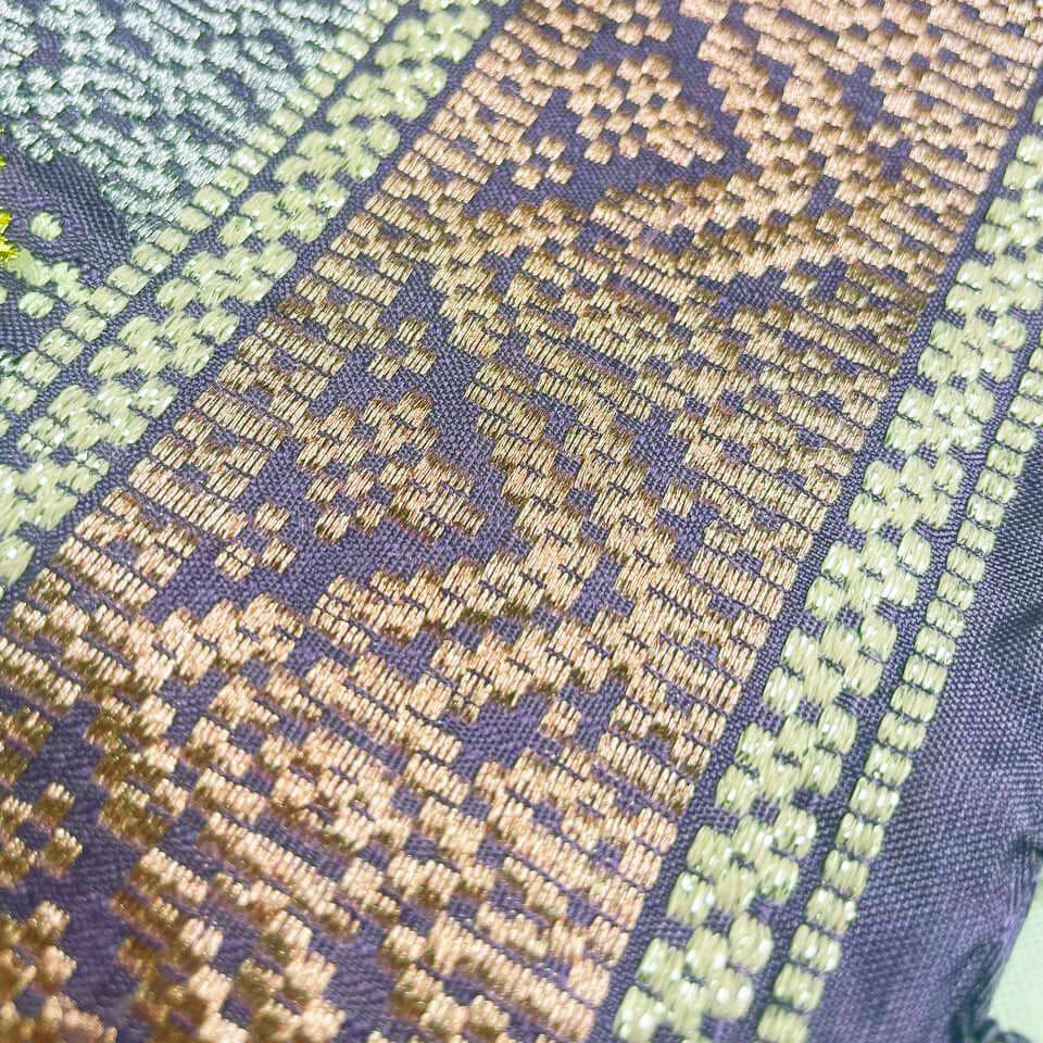 Gemilang Amethyst handwoven silk songket shawl textile