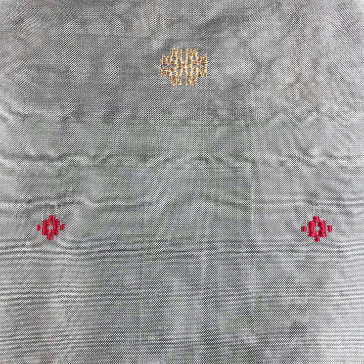 Gemilang Charcoal handwoven silk songket shawl textile