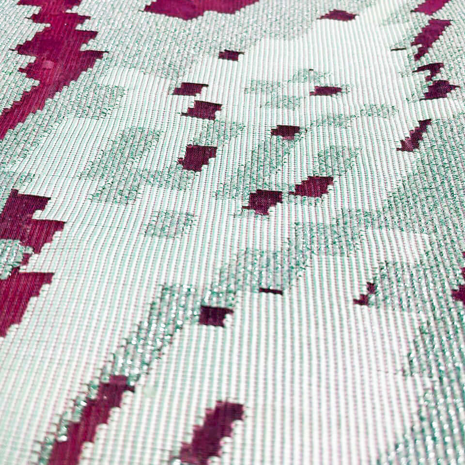 Rebungan Pink handwoven silk songket shawl textile