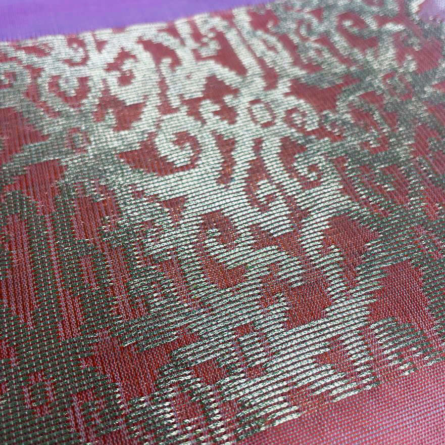 Putri Saribas Manggis handwoven silk songket shawl textile