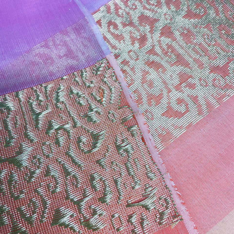 Putri Saribas Manggis handwoven silk songket shawl textile