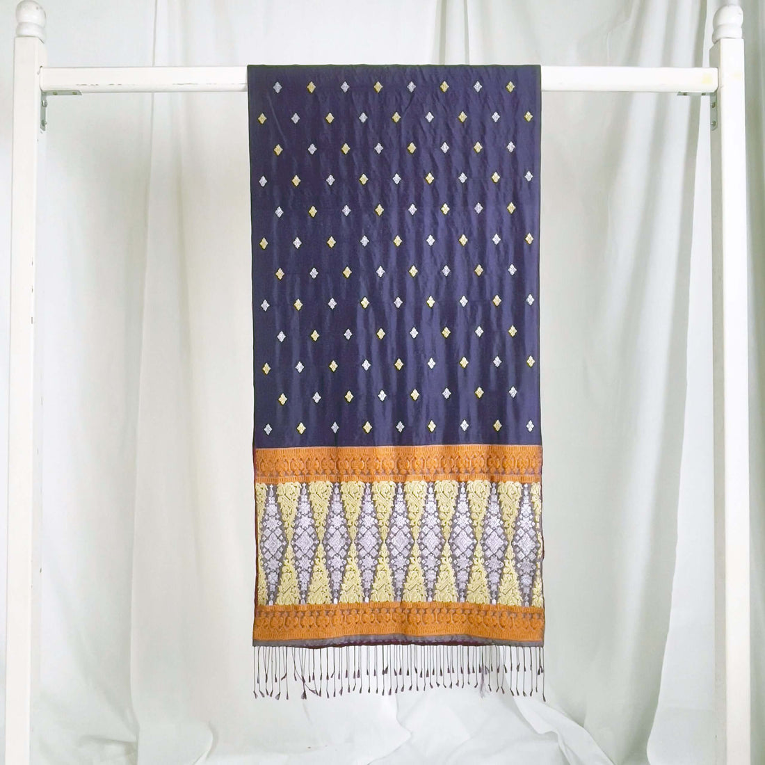 Indera Kayangan Handwoven Silk Songket Shawl in Purple