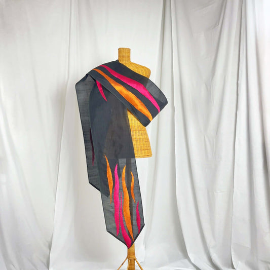 Selampai Jambu handwoven silk songket shawl textile