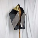 Geometric Triangular Bands (Black) handwoven silk organza songket shawl textile