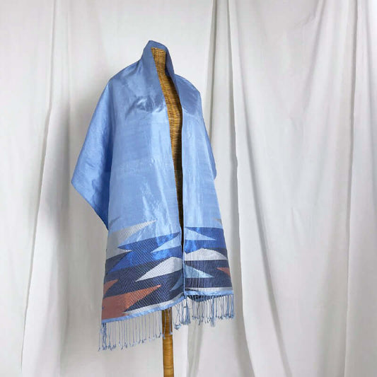 Luminesque Tourmaline handwoven silk songket shawl textile