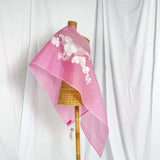 Borneo Orchid Lace handwoven silk organza songket shawl textile, TCC 010120 Z HY 019