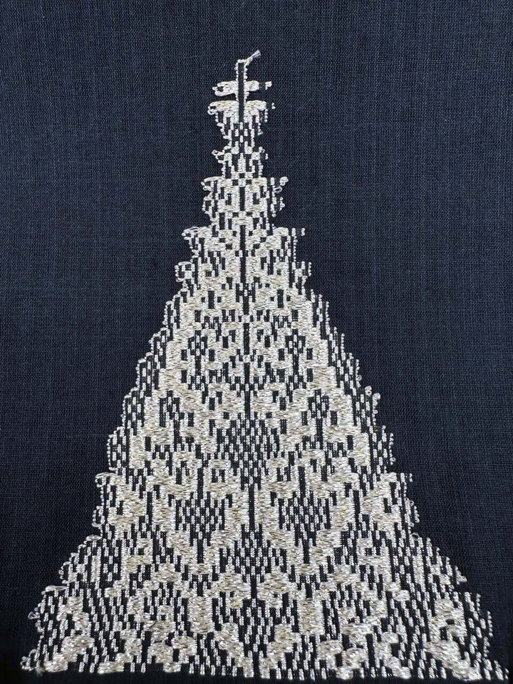 Ranee's Cloth (Black & Gold) handwoven silk organza songket shawl textile