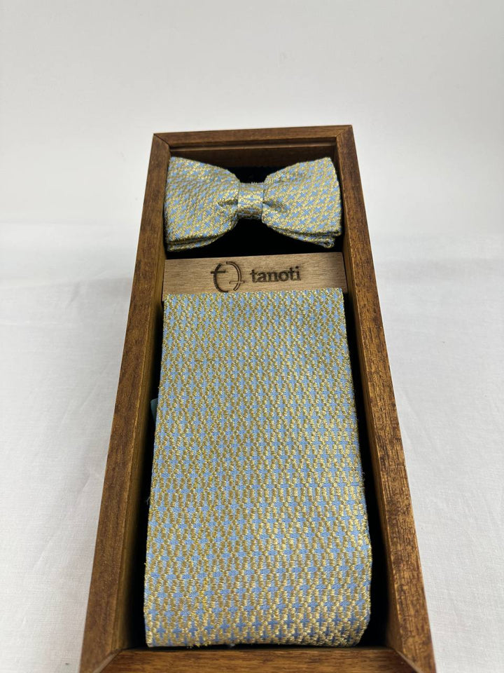BANGSAWAN MAKMUR Songket Bowtie & Cummerbund Set in Blue #93