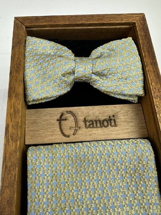 BANGSAWAN MAKMUR Songket Bowtie & Cummerbund Set in Blue #93