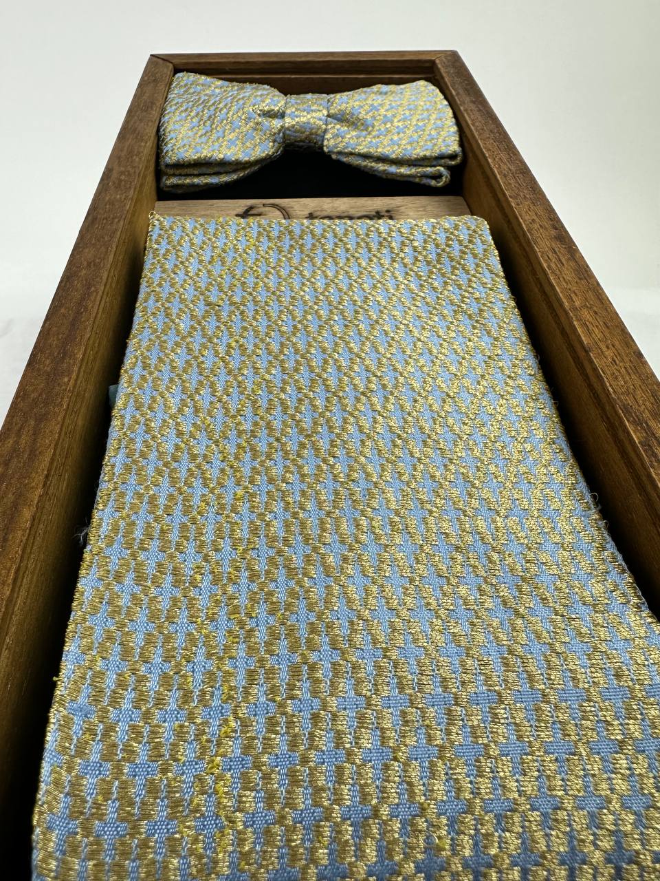 BANGSAWAN MAKMUR Songket Bowtie & Cummerbund Set in Blue #93