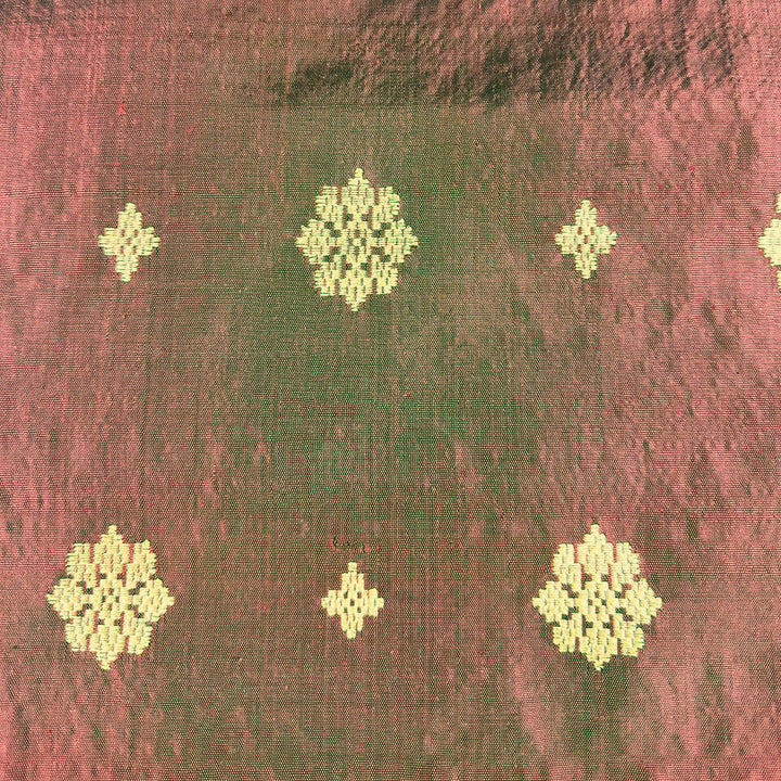 Gemilang (Maroon) handwoven silk songket shawl textile
