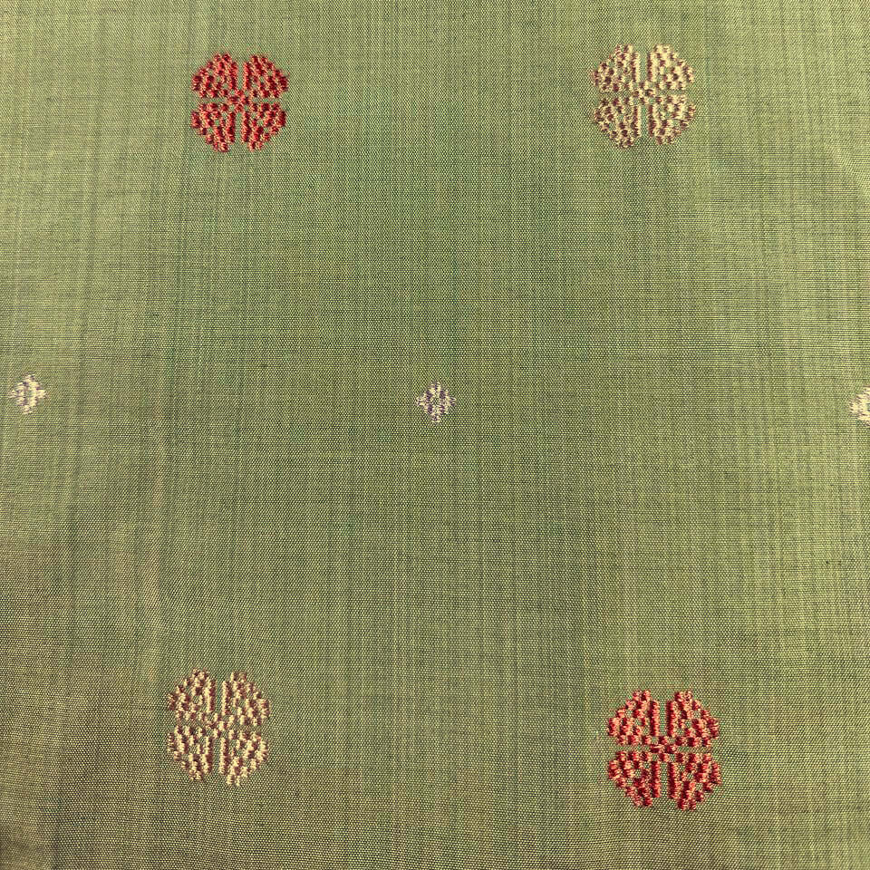 Heart of Borneo (Olive Green) handwoven silk songket shawl textile