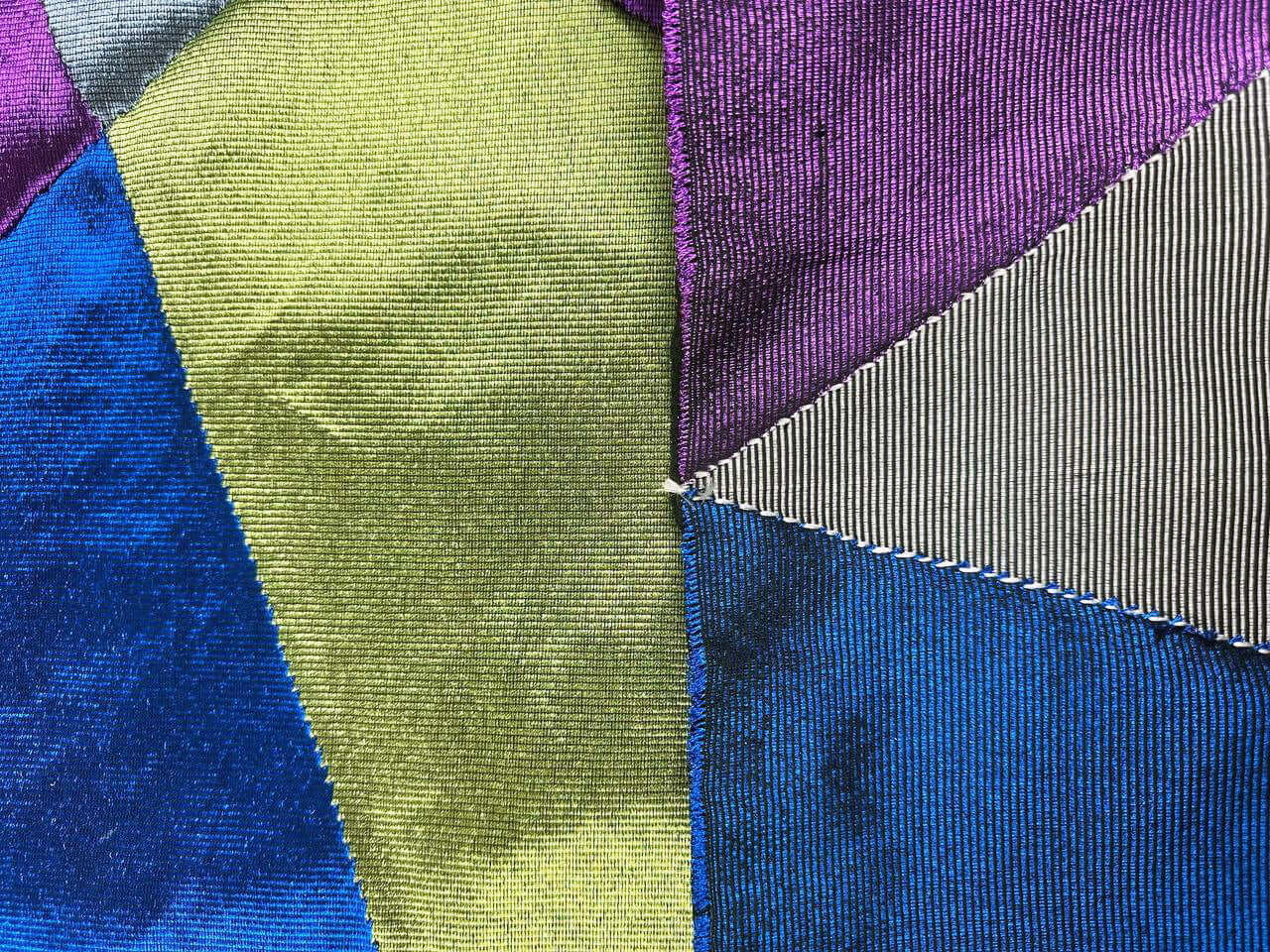 Luminesque Blue Sapphire handwoven silk songket shawl textile