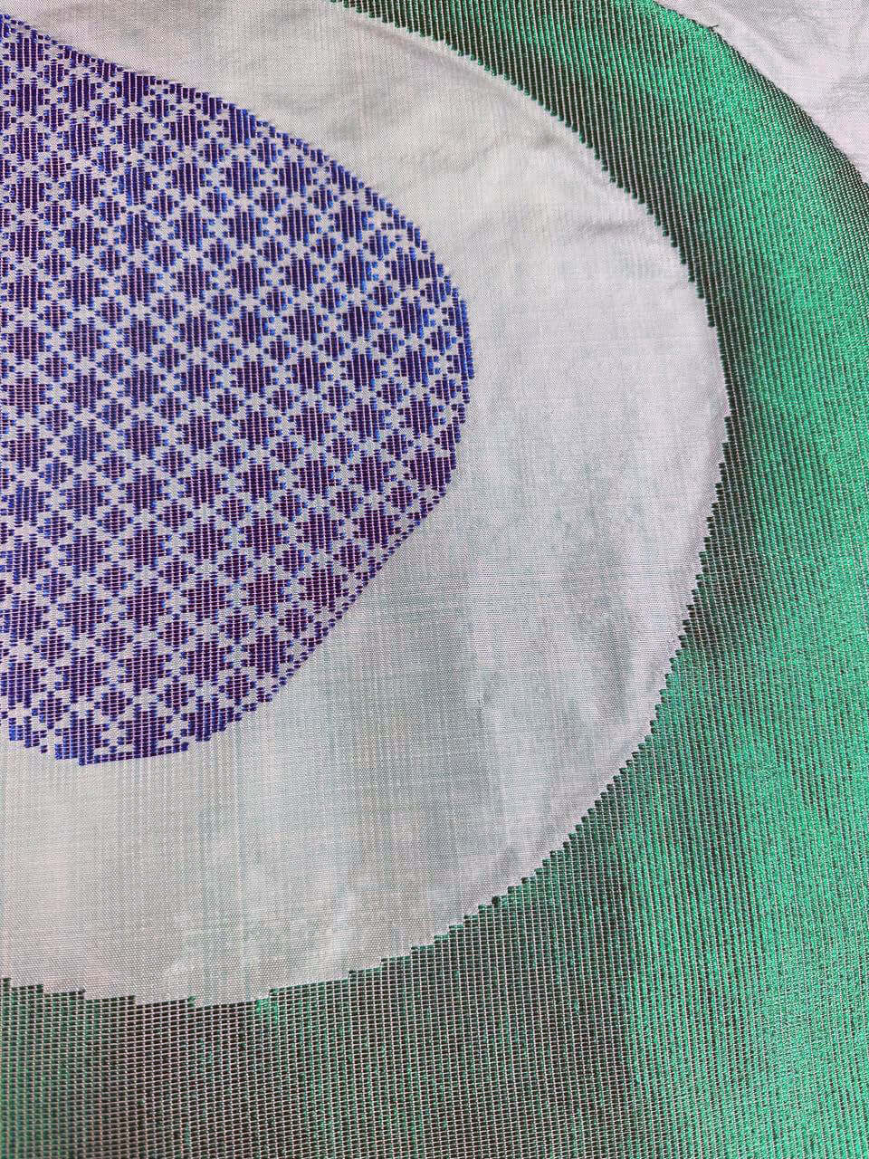 Prophesies Frozen 2(green) handwoven silk songket shawl textile