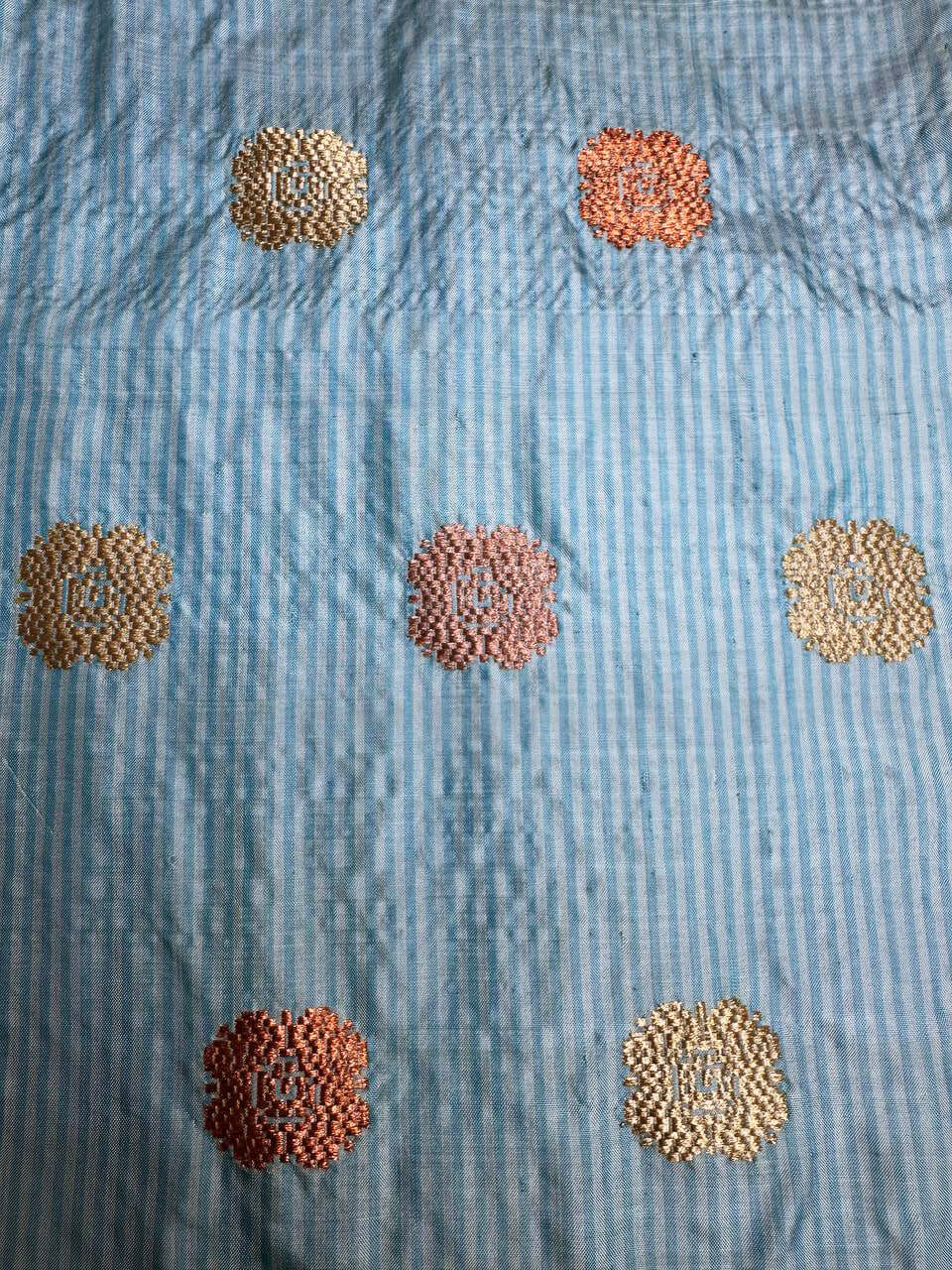 Iban Rebung (Brown) handwoven silk songket shawl textile