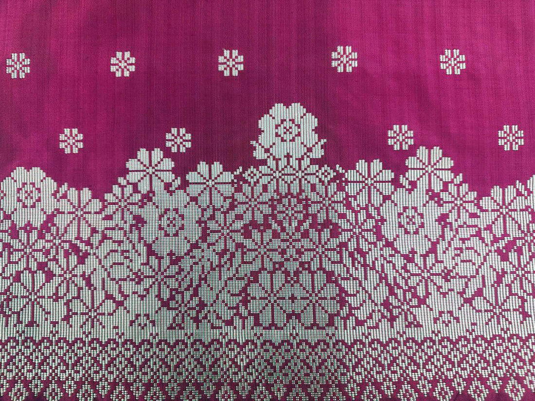 Garden Grace Blossoms handwoven silk songket shawl textile