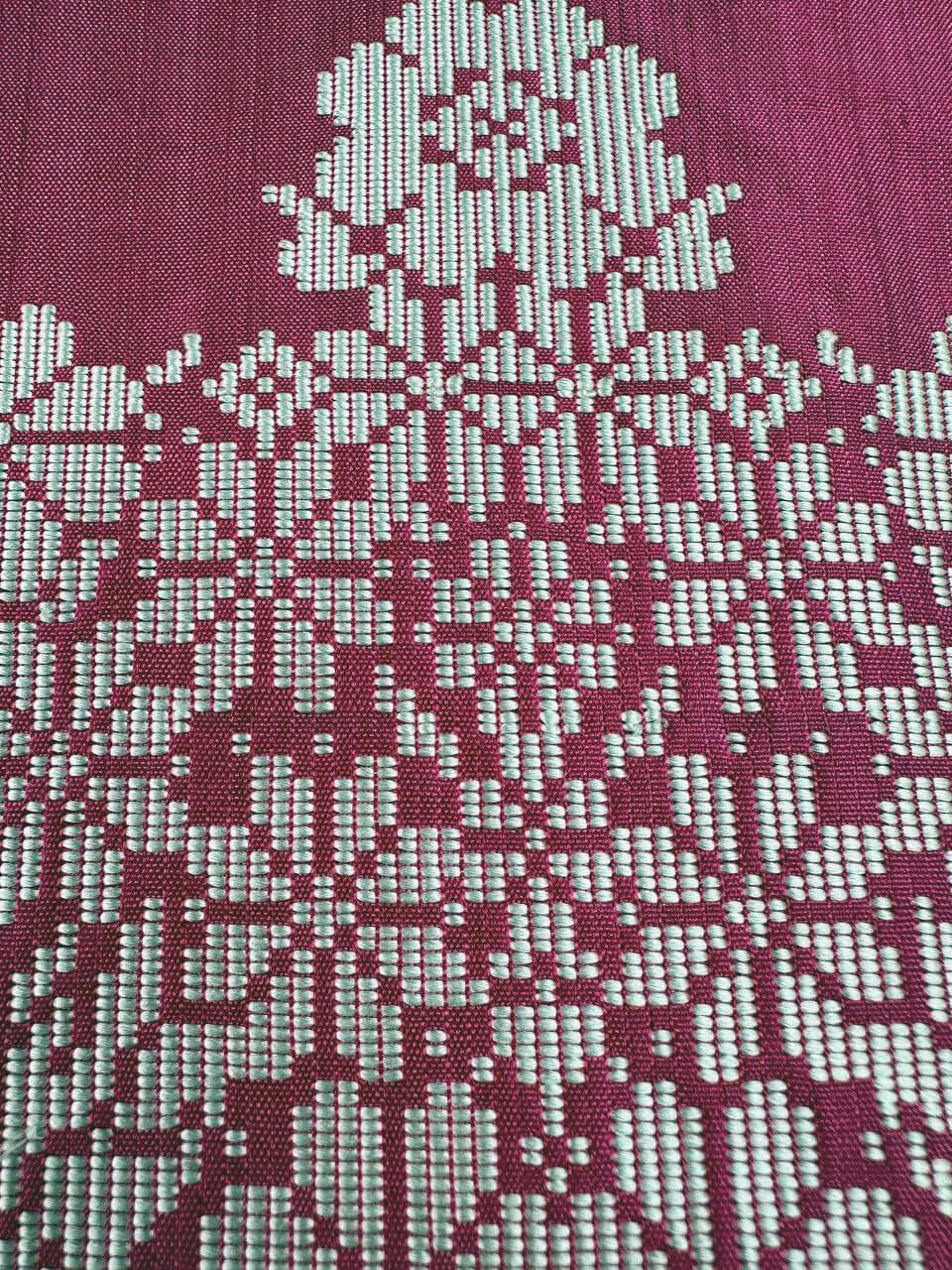 Garden Grace Blossoms handwoven silk songket shawl textile