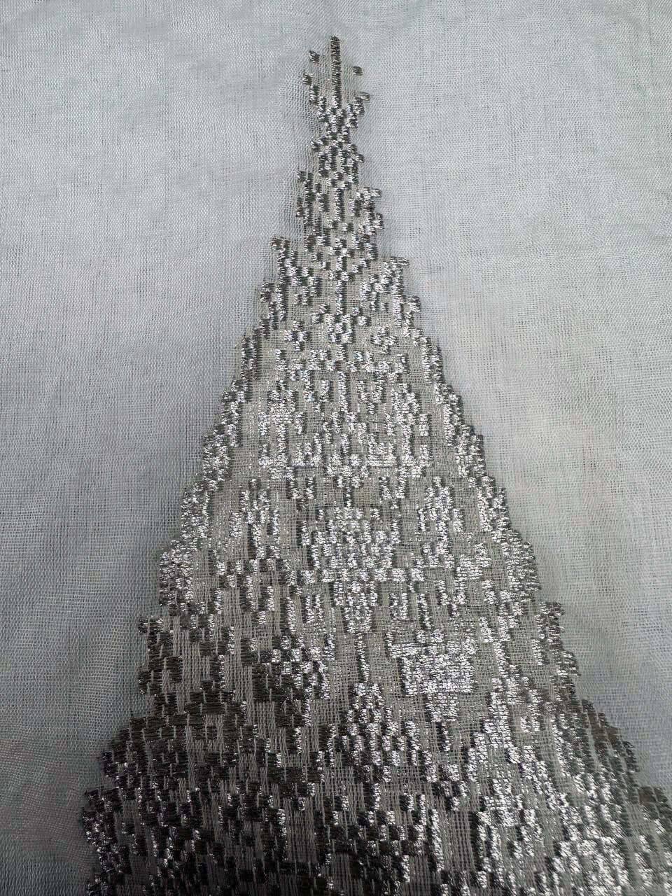 Ranee's Cloth (White & Silver)handwoven silk songket shawl textile