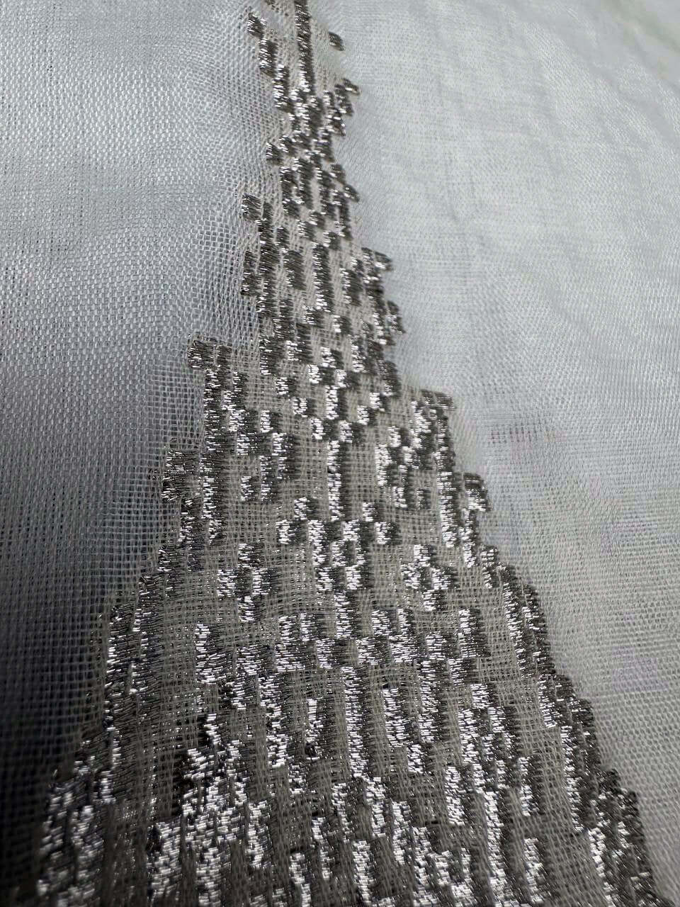 Ranee's Cloth (White & Silver)handwoven silk songket shawl textile