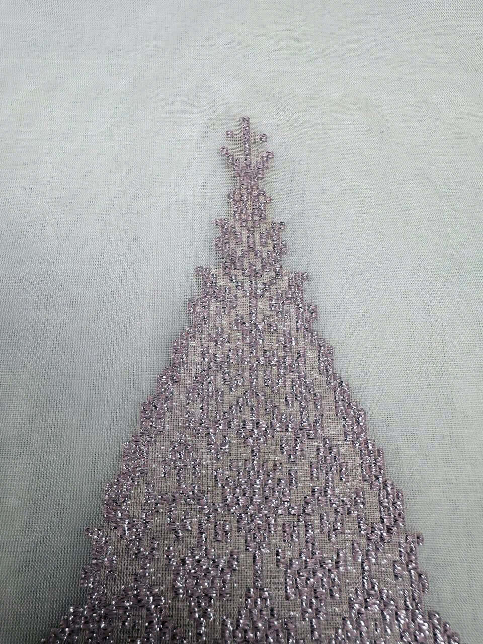 Ranee's Cloth (White & Pink) handwoven silk organza songket shawl textile