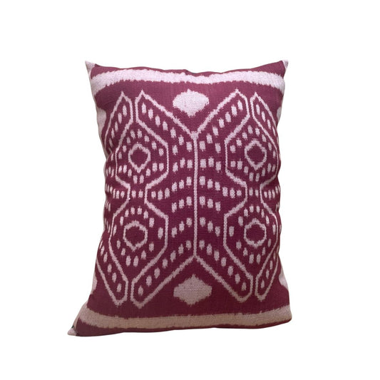 Pua Kumbu Cushion Cover in Engkudu (Red)