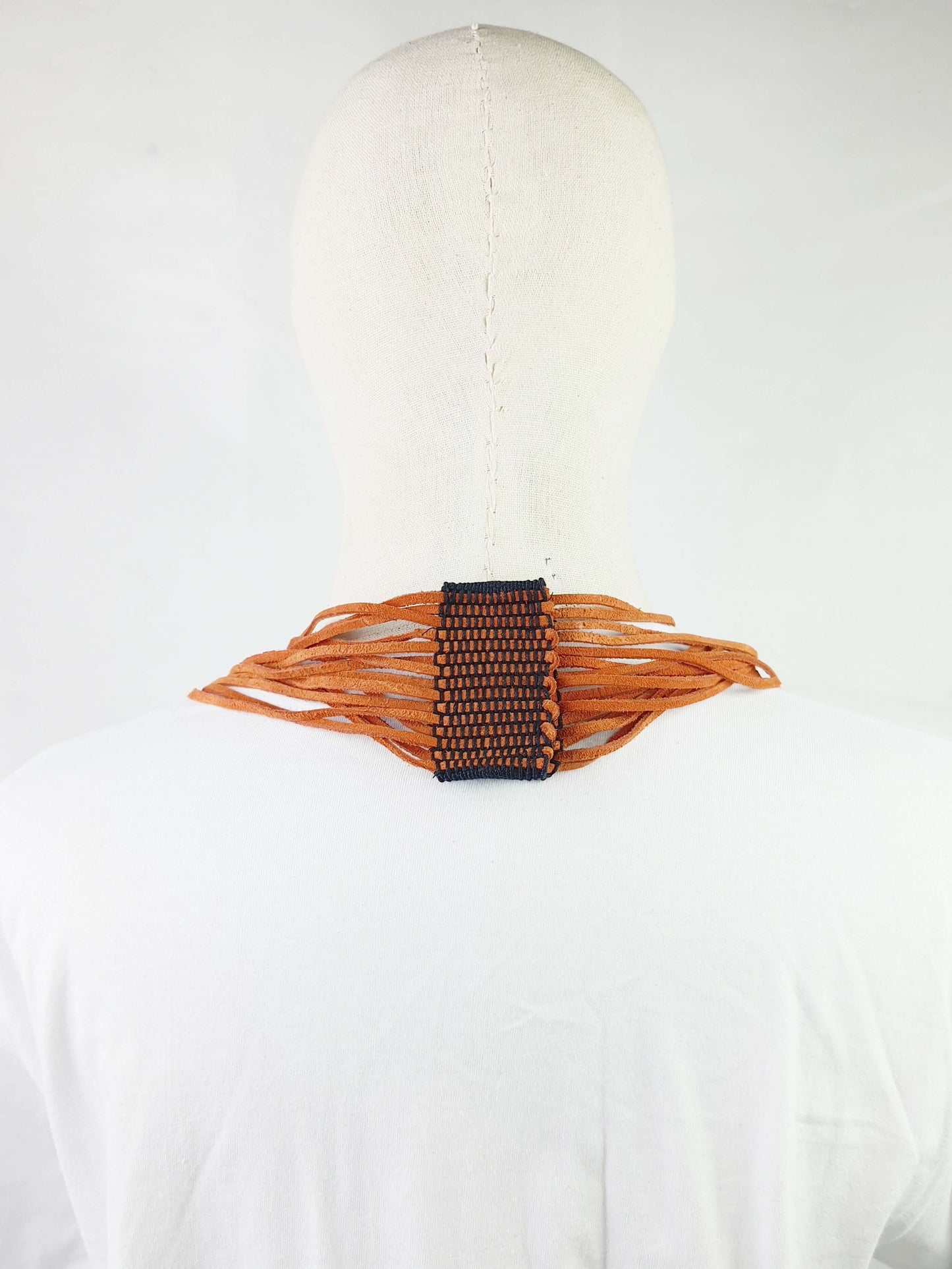 Leatherweave Necklace (Burnt Orange)
